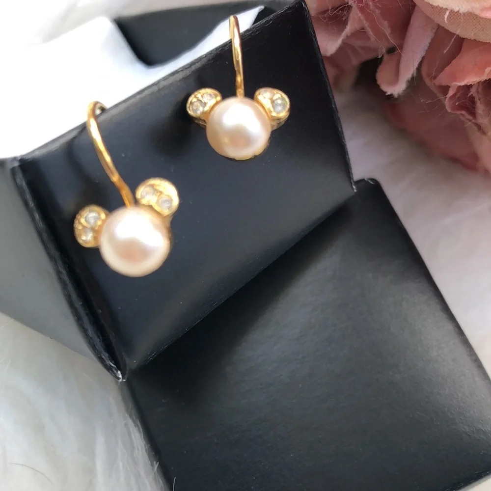 DISNEY Mickey Mouse Gold, Pearl and Gemstone Earrings - Picture 2 of 12